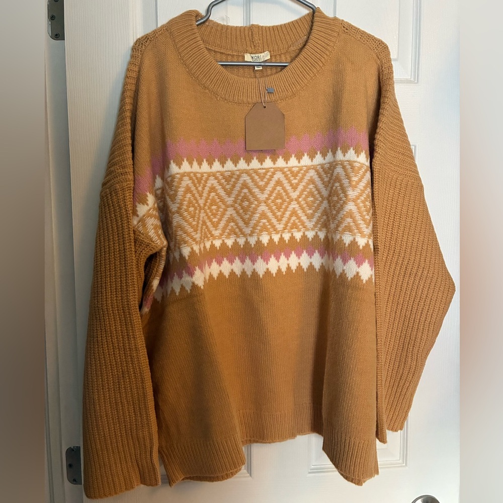 Fair Isle Sweater Size 1X NWT